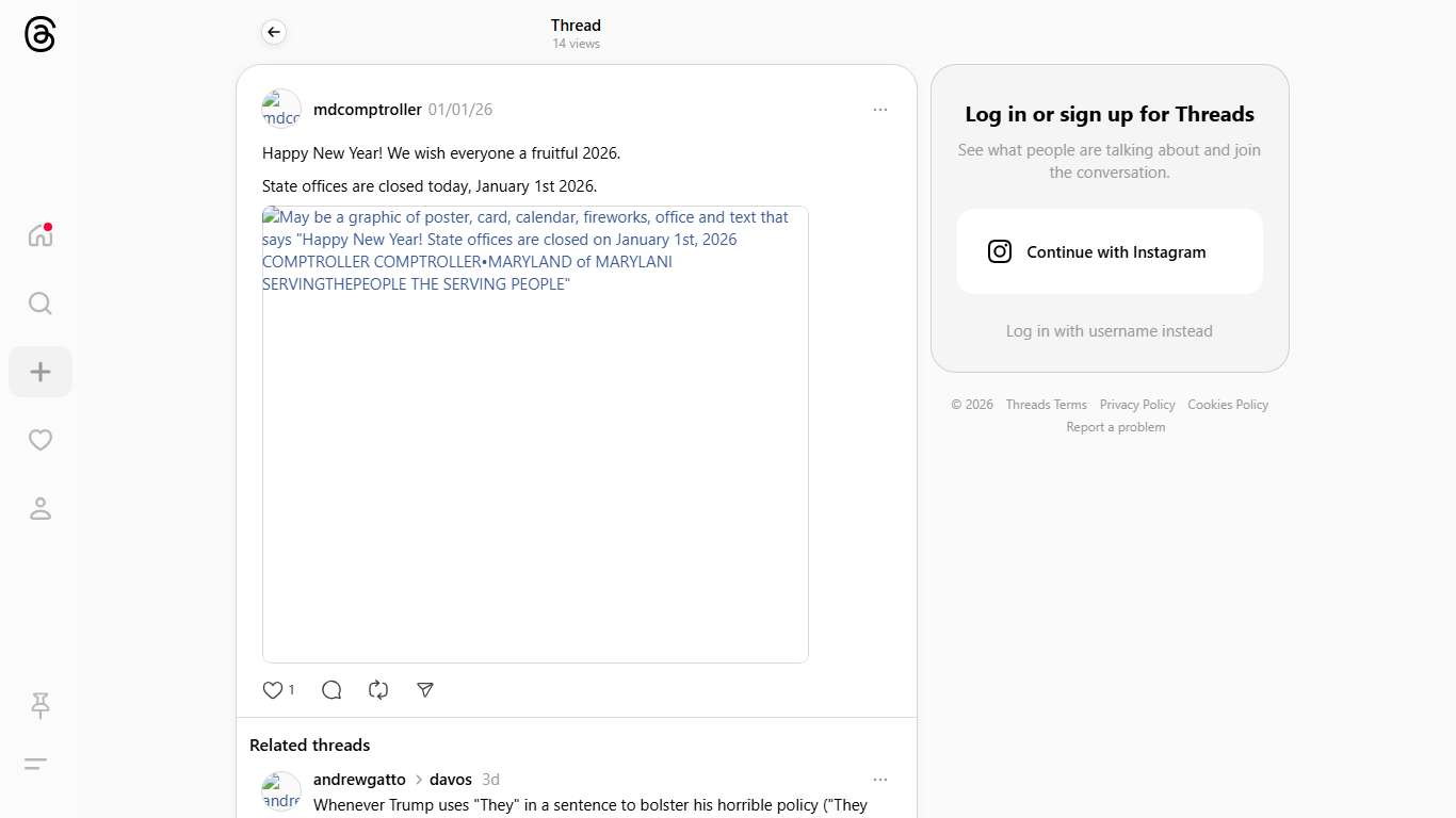 Happy New Year! We wish everyone a fruitful 2026. State offices are closed today, January 1st 2026.